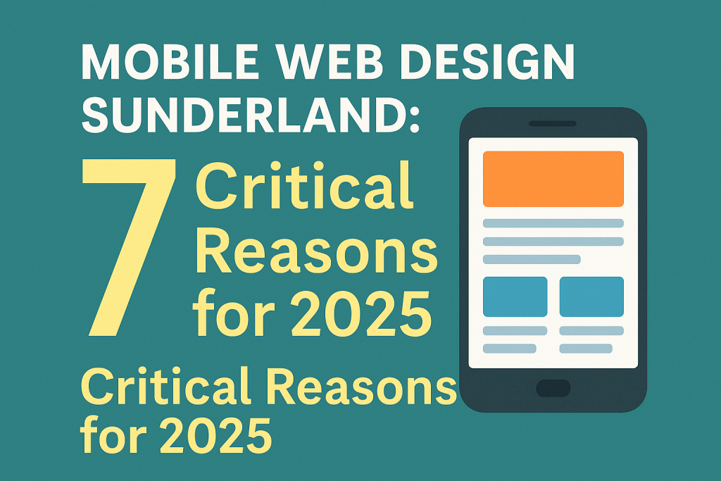 Mobile Web Design Sunderland: 7 Critical Reasons for 2025 Most of your customers are already browsing on their phones — so why is your website still built like it's 2010? In today’s mobile-first world, mobile web design Sunderland is no longer a bonus. It’s business-critical. Whether you're running a beauty salon in Seaburn, a coffee shop near Roker, or a trades business across SR6, a mobile-friendly site ensures you show up when and where people are searching. If your site isn’t mobile-optimised in 2025, you’re not just behind — you’re invisible. 1. Google Only Cares About Mobile Now Since Google’s mobile-first indexing rollout, your mobile site is what Google uses to judge your ranking. If it’s slow, messy, or incomplete on phones, you’ll rank lower — full stop. Check your site’s mobile-friendliness here using Google’s free tool. 2. Mobile Users Are Your Primary Visitors More than 75% of web users in the UK browse primarily on mobile. If your layout doesn’t adapt, load quickly, or work with thumbs and tap gestures, you’re pushing them straight to your competitors. 3. Local Customers Rely on Mobile Search Think about it — someone in Sunderland searches “plumber near me” or “tattoo shop SR6” on their phone. If your website isn’t mobile-ready, you won’t show in local packs, map listings, or voice search. 4. Poor Mobile UX = Lost Sales Imagine a customer landing on your site from Instagram, only to be greeted with unreadable fonts and zoom-only navigation. Mobile design should be fast, intuitive, and click-to-call friendly. Mobile web design Sunderland means thinking beyond visuals — it means function. 5. Social Ads = Mobile Traffic If you run Facebook or Instagram ads (or plan to), mobile visitors are the first to hit your site. Make sure your layout and loading speed deliver. Otherwise, you’re wasting money on every click. 6. Page Speed Drives Conversions 47% of users expect a site to load in under 2 seconds. If yours doesn’t, they leave. Simple. Our mobile web designs are lightweight, fast, and SEO-friendly — without cutting design corners. 7. Mobile Trust = Brand Trust People judge your brand’s professionalism in seconds. A responsive, smooth mobile experience builds confidence in your service. A broken or outdated site? It screams neglect. You may never get a second chance. Don’t Wait — Optimise for Mobile Today James Woolford Design helps businesses in Sunderland launch mobile-first websites that not only look great — they rank better and convert more visitors into customers. Whether you need a full redesign or just want to improve mobile performance, we’ll create something clean, fast, and powerful. Want to see the gold standard in mobile UX? Browse the UK Government Design Manual for layout and accessibility inspiration. Let’s Build Your Mobile Site If you're serious about growth in 2025, mobile web design Sunderland should be your first priority — not an afterthought. Click here for a free consultation »