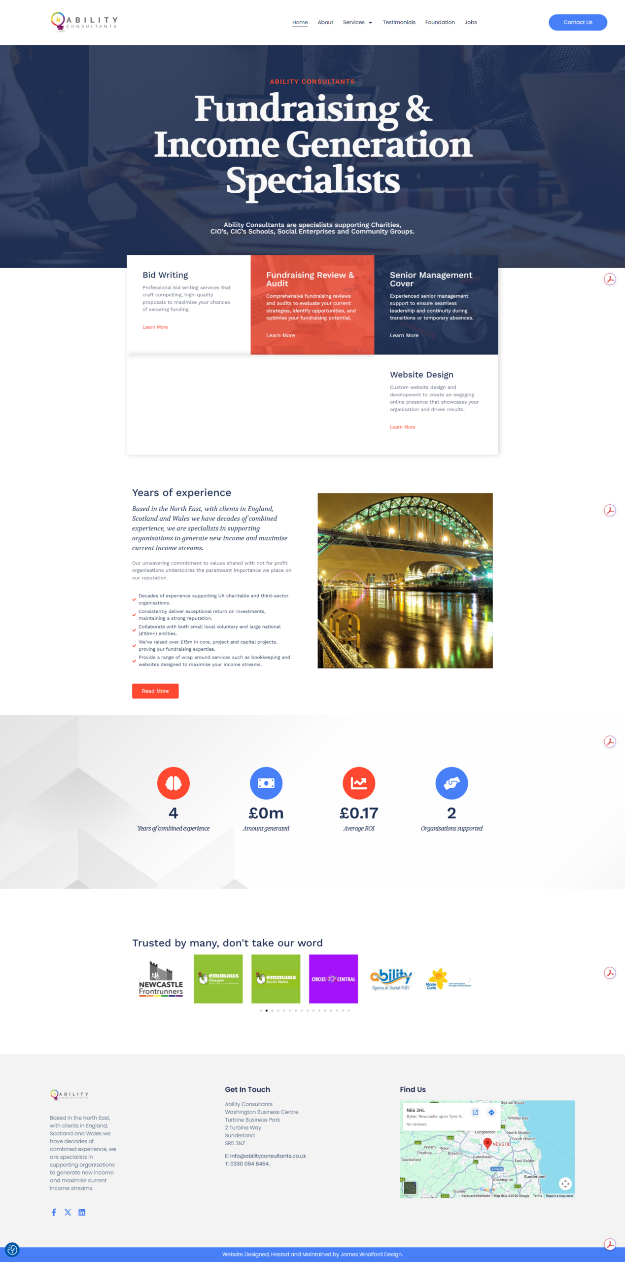Bespoke Web Design for Ability Consultants - Desktop View
