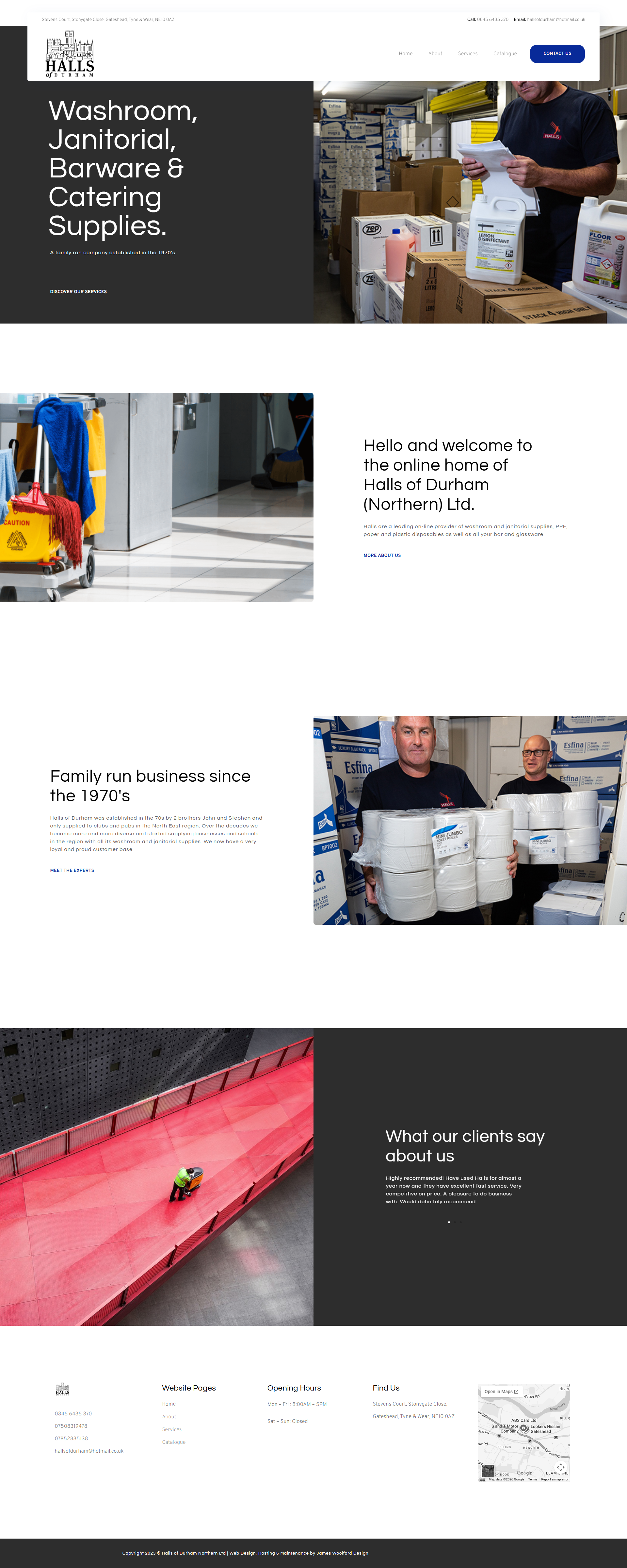 Bespoke Web Design for Halls Of Durham - Desktop View